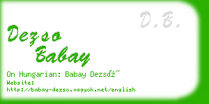 dezso babay business card